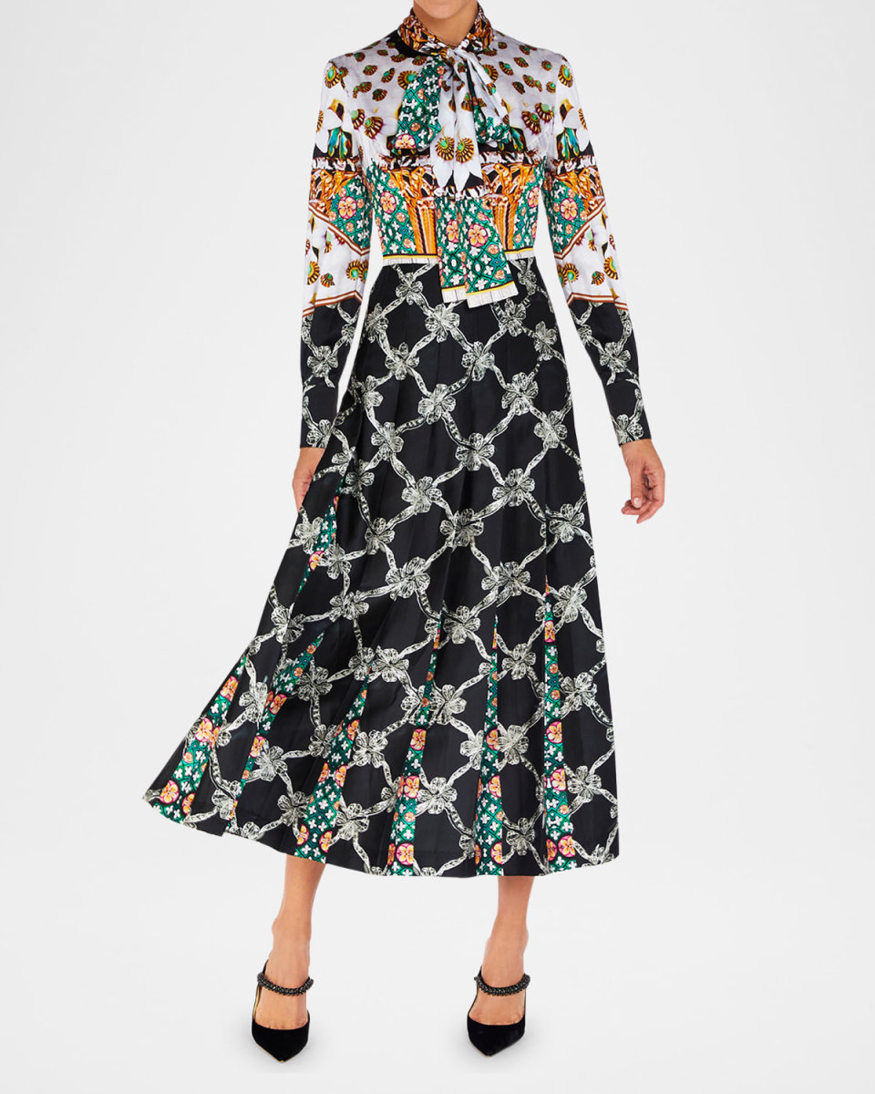Lexis Multi-Print Eco Twill Midi Dress
